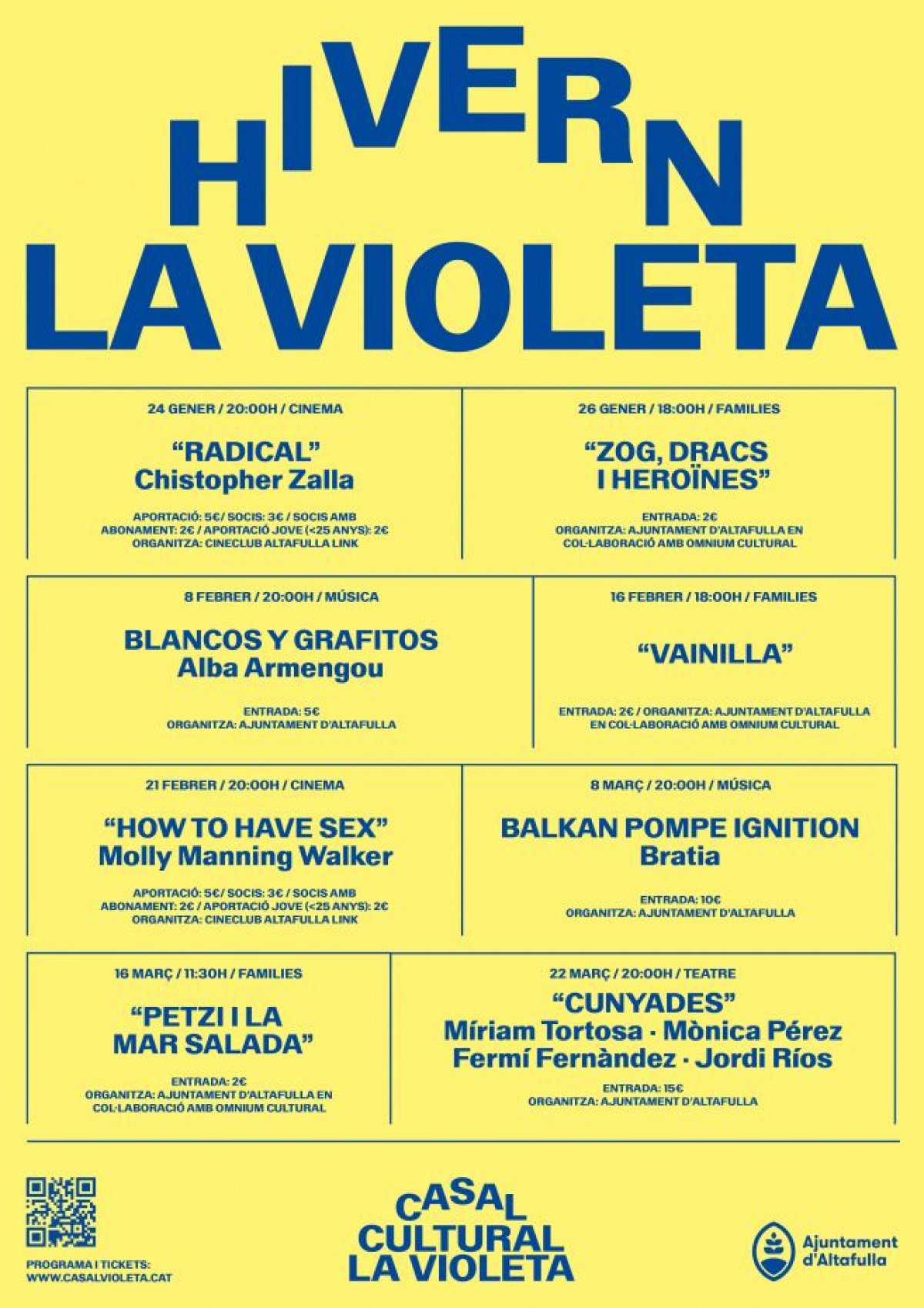 La Violeta d'Altafulla presenta una programació d'hivern amb cinema, concerts i teatre per a tots els públics