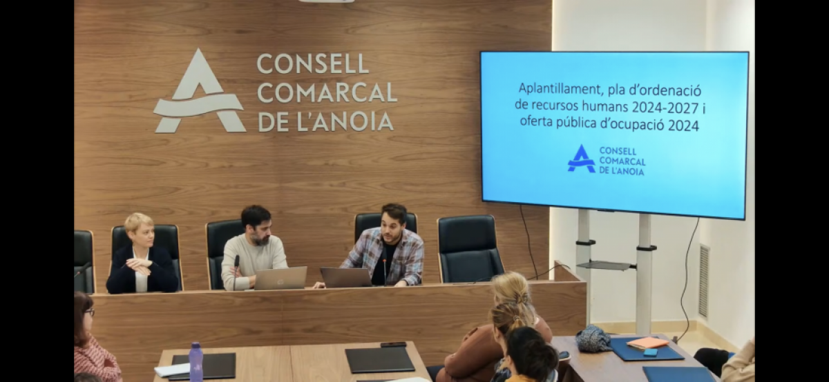 El Consell Comarcal de l'Anoia finalitza l'estabilització de les seves places temporals i presenta el pla d'ordenació de recursos humans 2024-2027